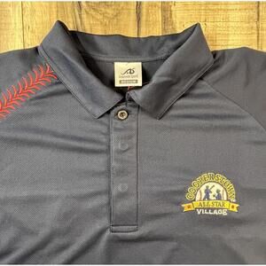 Cooperstown All-Star Village Polo Adult Medium Baseball Stitch Embroidered logo.